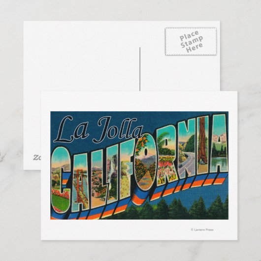 La Jolla, Californië - Grote Letter-scènes Briefkaart (Voorkant / Achterkant)