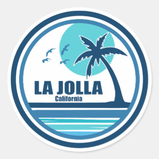 La Jolla Californië Palmboom Vogels Ronde Sticker