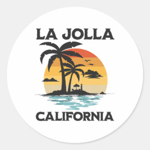 La Jolla Californië Strand Surfen Zomer Vakantie V Ronde Sticker
