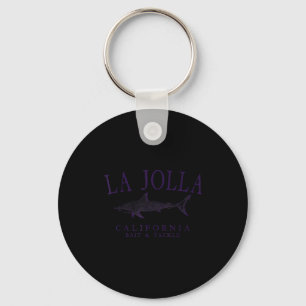 La jolla californië vintage pruim kunst vissen sleutelhanger