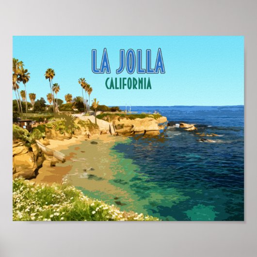 La Jolla Cove Beach San Diego California  Poster (Voorkant)