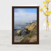 La Jolla Cove Beach Seabirds Custom Wenskaart Kaart (Gele Bloem)