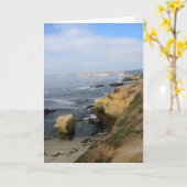 La Jolla Cove Beach Seabirds Custom Wenskaarten Kaart (Gele Bloem)