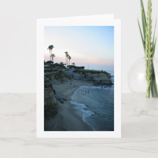 La Jolla Cove Beach Sunset Custom Wenskaarten Kaart (Voorkant)