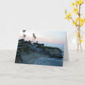 La Jolla Cove Beach Sunset Custom Wenskaarten Kaart (Gele Bloem)
