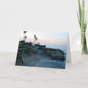 La Jolla Cove Beach Sunset Custom Wenskaarten Kaart