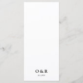 La Jolla Cove Bruiloft Diner Menu (Achterkant)