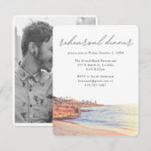 La Jolla Cove Bruiloft Elegant repetitie diner Informatiekaartje (Voorkant / Achterkant)