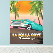 La Jolla Cove California Reisposter Canvas Afdruk (Insitu (Houten vloer))