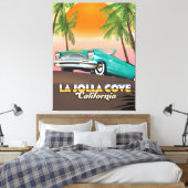 La Jolla Cove California Reisposter Canvas Afdruk (Insitu (Slaapkamer))