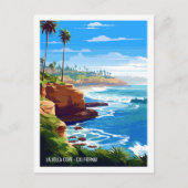La Jolla Cove California vintage reisplaats Briefkaart (Voorkant)
