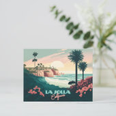 La Jolla Cove San Diego California Retro Briefkaart (Staand voorkant)