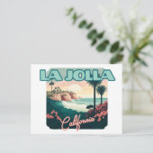 La Jolla Cove San Diego California Retro Briefkaart (Staand voorkant)
