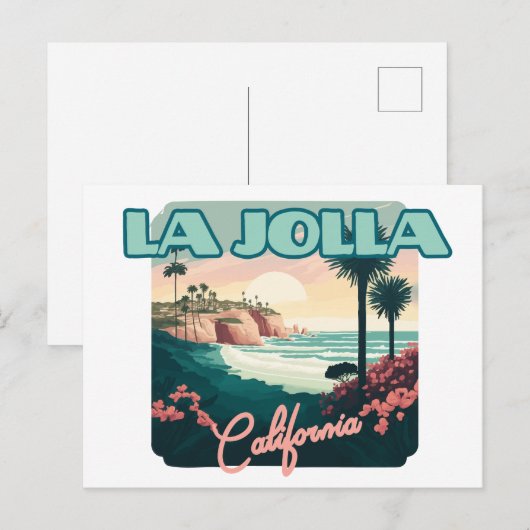 La Jolla Cove San Diego California Retro Briefkaart (Voorkant / Achterkant)