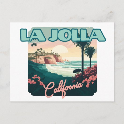 La Jolla Cove San Diego California Retro Briefkaart (Voorkant)