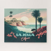 La Jolla Cove San Diego California Retro Legpuzzel (Horizontaal)