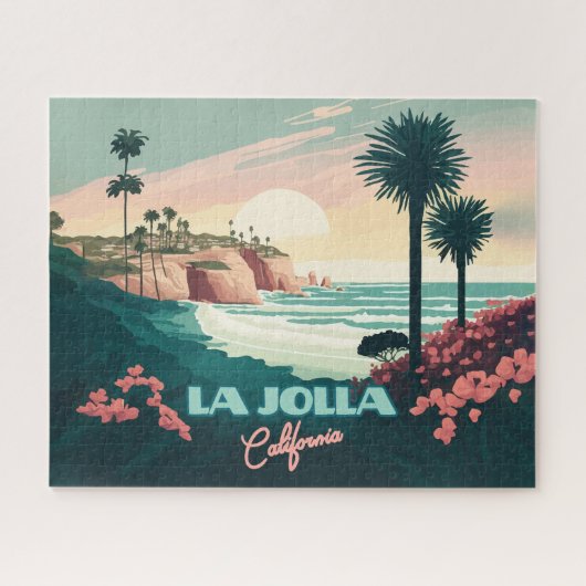 La Jolla Cove San Diego California Retro Legpuzzel (Horizontaal)