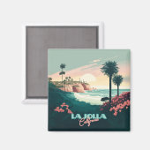 La Jolla Cove San Diego California Retro Magneet (Voorkant / Achterkant)