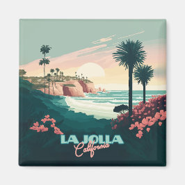 La Jolla Cove San Diego California Retro Magneet