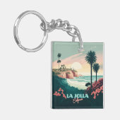 La Jolla Cove San Diego California Retro Sleutelhanger (Voorkant Links)