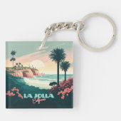 La Jolla Cove San Diego California Retro Sleutelhanger (Achterkant)