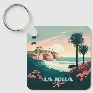 La Jolla Cove San Diego California Retro Sleutelhanger