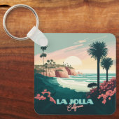 La Jolla Cove San Diego California Retro Sleutelhanger (Voorkant)