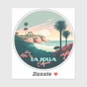 La Jolla Cove San Diego California Retro Sticker (Vel)