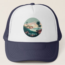 La Jolla Cove San Diego California Retro Trucker Pet