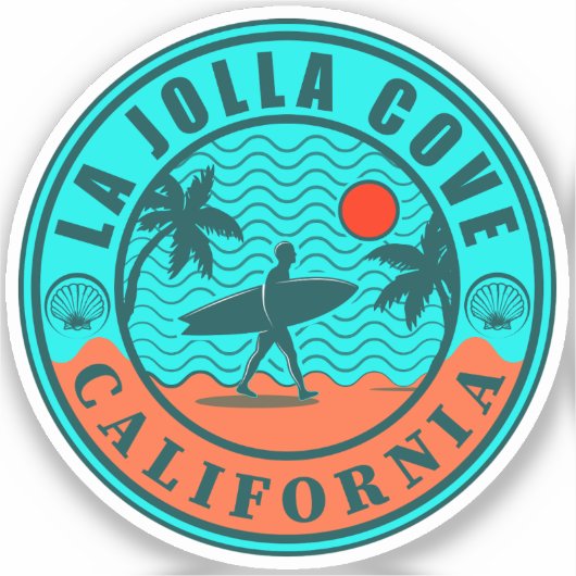 La Jolla Cove San Diego California Souvenirs Sticker (Voorkant)