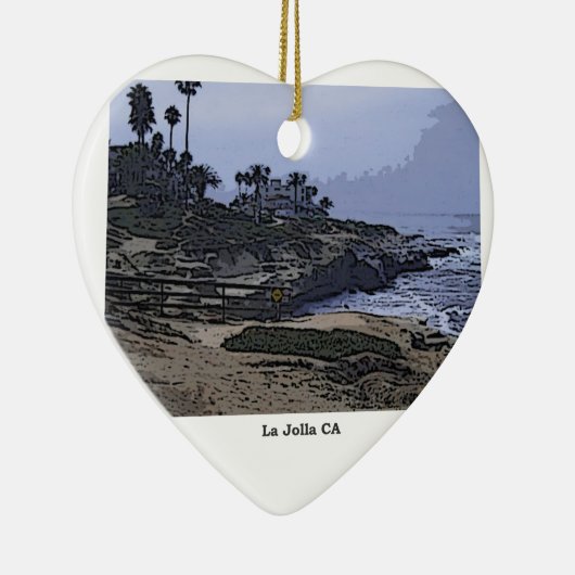 La Jolla Cove Uitzicht Keramisch Ornament (Rechts)