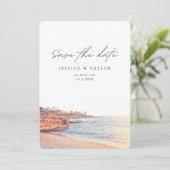 La Jolla Custom Photo Save the Date Kaart (Staand voorkant)