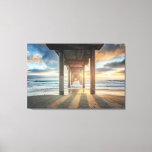 La Jolla, de piriem van de critici op zonsondergan Canvas Afdruk