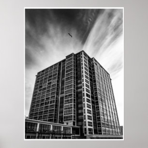 La Jolla Moderne Architectuur – Zwarte & Witte Kun Poster