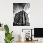 La Jolla Moderne Architectuur – Zwarte & Witte Kun Poster (Thuiskantoor)