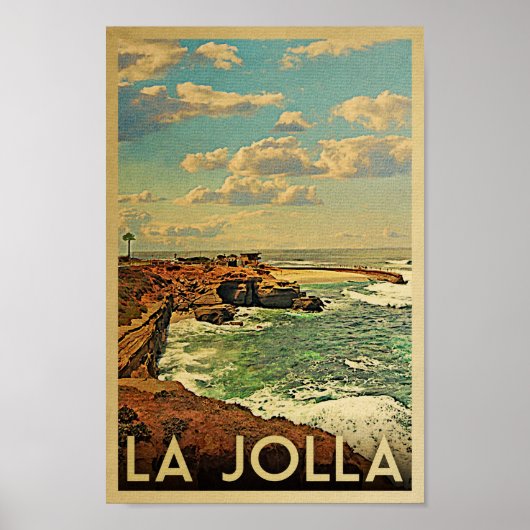La Jolla Poster - California Vintage Travel Print (Voorkant)