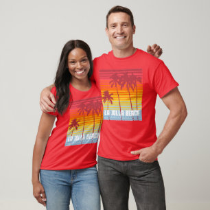 La Jolla San Diego 80s Retro kleuren strepen T-shirt