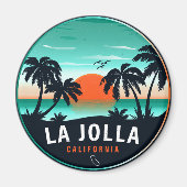 La Jolla San Diego Ca Retro Sunset Souvenir 60s Magneet (Voorkant)