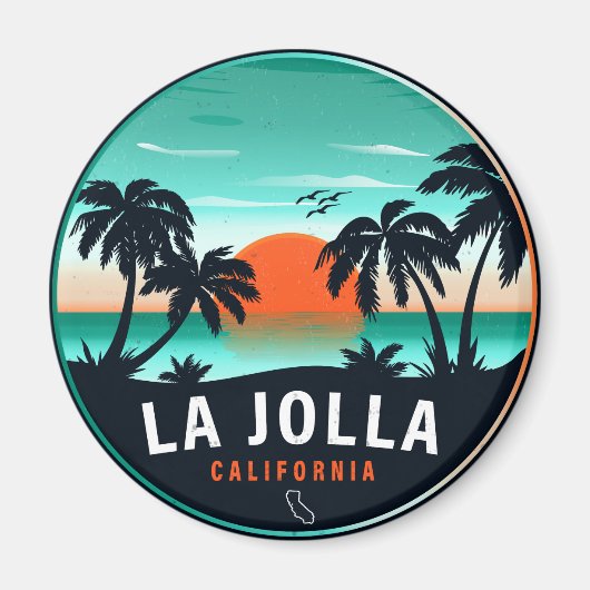La Jolla San Diego Ca Retro Sunset Souvenir 60s Magneet (Voorkant)