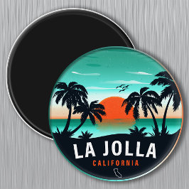 La Jolla San Diego Ca Retro Sunset Souvenir 60s Magneet