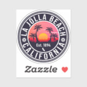 La Jolla San Diego California Sunset Souvenirs Sticker (Vel)