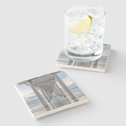 La Jolla, Scripps Pier Stenen Onderzetter (Zijkant)