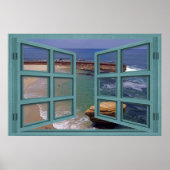 La Jolla Seal Beach 6 Pane Open Window Poster (Voorkant)