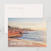La Jolla Sunset Groeten uit San Diego Briefkaart (Voorkant / Achterkant)