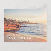 La Jolla Sunset Groeten uit San Diego Briefkaart (Voorkant)