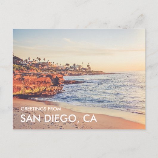 La Jolla Sunset Groeten uit San Diego Briefkaart (Voorkant)