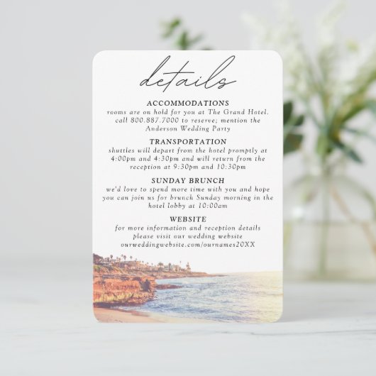 La Jolla Trouwdetails Behuizing Kaart (Staand voorkant)