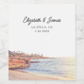 La Jolla Trouwgunst San Diego gepersonaliseerd Wijn Etiket (Enkel label)