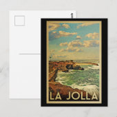 La Jolla Vintage Travel - Californische kust Briefkaart (Voorkant / Achterkant)