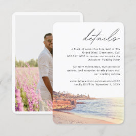 La Jolla Wedding Hotel Kamer Blok Details Informatiekaartje